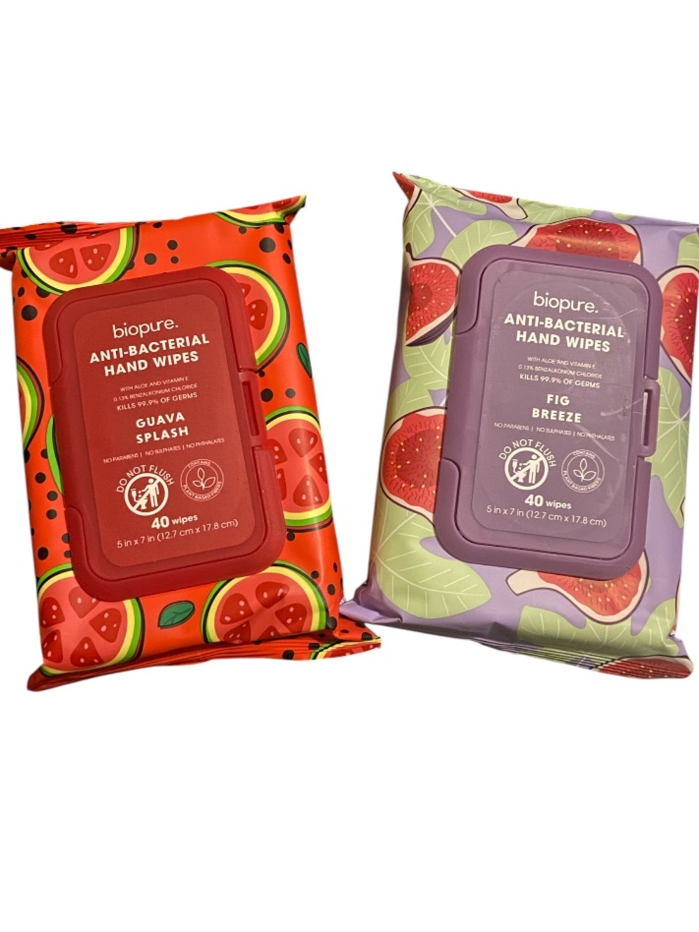 Anti-Bacterial Hand Wipes - Guava Splash (Red) & Fig Breeze (Purple)